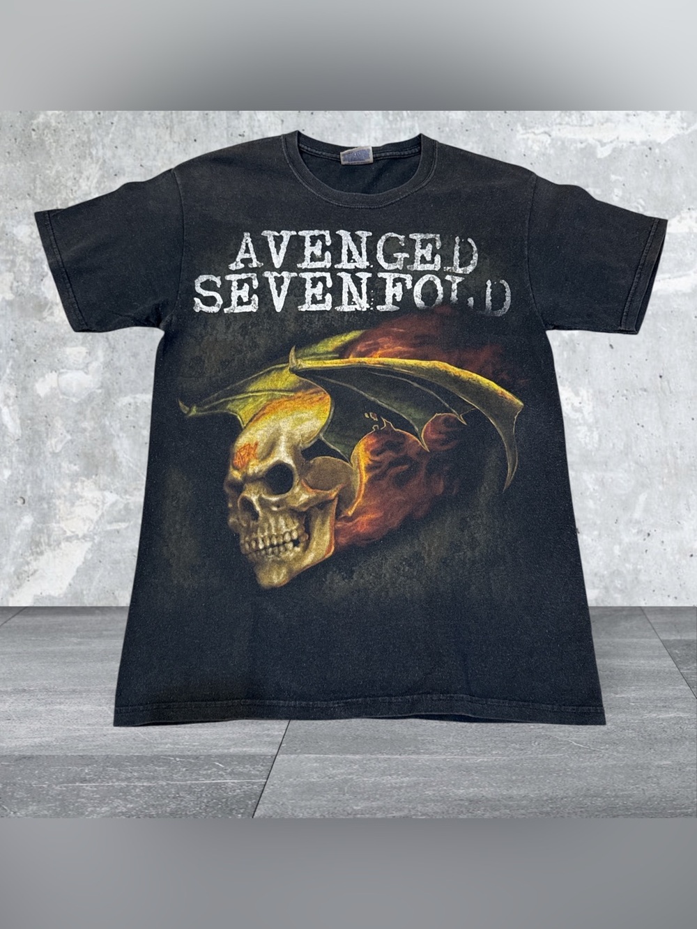 Avenged Sevenfold Graphic T-Shirt Skull With Wings Size Men’s Small